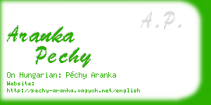 aranka pechy business card